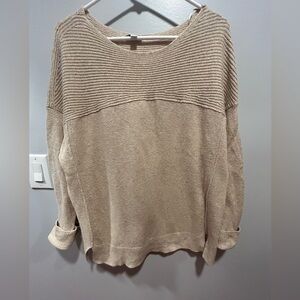 J. Jill Ribbed-Detail Pullover Sweater